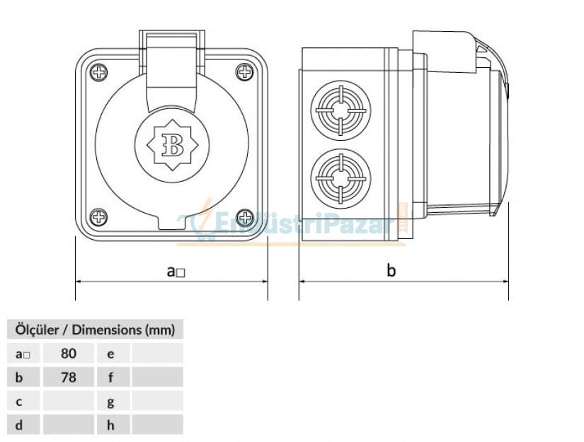 1*16A Duvar Prizi IP44 BP1-1402-2510 BEMİS