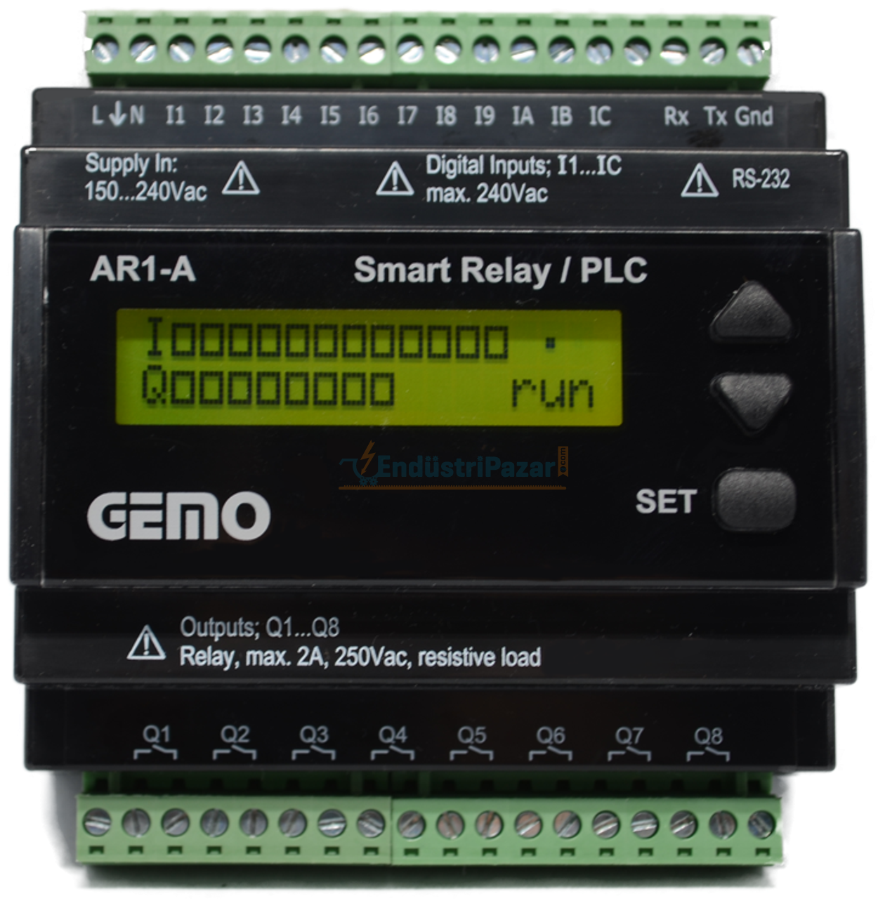 AR1-A-230VAC Ray Tipi ''Ladder Logic'' ile Programlanabilir PLC GEMO