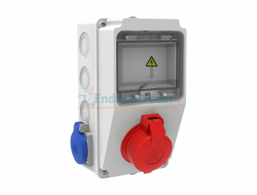 Ön 3*25A 380V 1 Adet - Yan 1*16A 220V 2 Adet Prizli Kombinasyon IP44 BD1-2105-2020 BEMİS