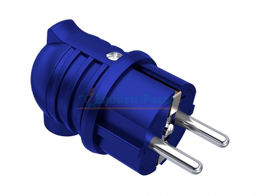 1*16A Eğik Fiş Mavi IP44 BY2-1402-2022 BEMİS