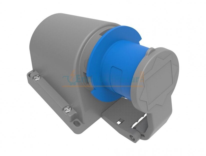 3*16A 220V 90° Eğik Duvar Fiş (Yaylı Kapaklı) IP44 BC1-1403-2235 BEMİS