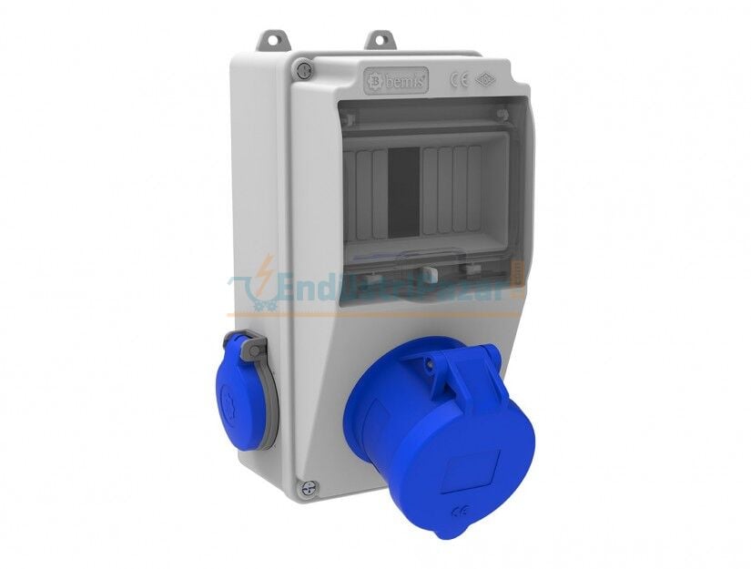 Ön 3*32A 220V 1 Adet - Yan 1*16A 220V 2 Adet Prizli Kombinasyon IP44 BD1-2123-2020 BEMİS