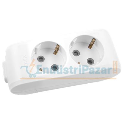 İkili Priz Topraklı Klemensli Çocuk Korumalı Multi-Let 90113200 VİKO