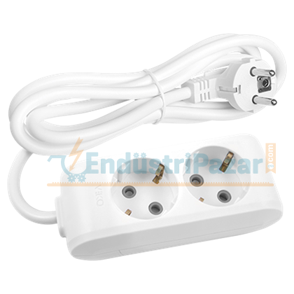 İkili Priz Topraklı Çocuk Korumalı 3 Metre Kablolu Multi-Let 90113203 VİKO