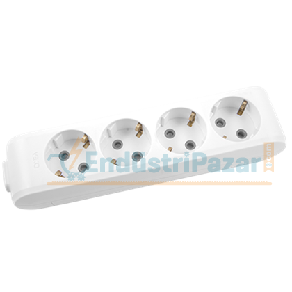 Dörtlü Priz Topraklı Klemensli Çocuk Korumalı Multi-Let 90113400 VİKO