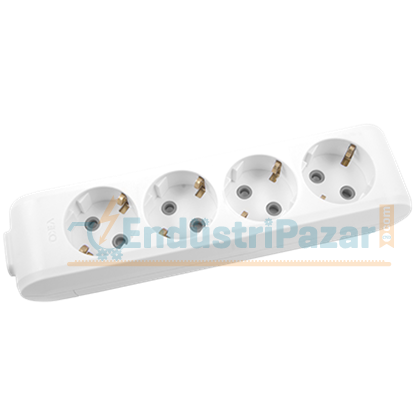 Dörtlü Priz Topraklı Klemensli Çocuk Korumalı Multi-Let 90113400 VİKO