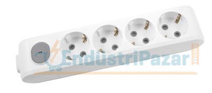 Dörtlü Priz Anahtarlı Topraklı Klemensli Çocuk Korumalı Multi-Let 90117400 VİKO