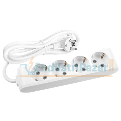 Dörtlü Priz Topraklı Çocuk Korumalı 2 Metre Kablolu Multi-Let 90113402 VİKO