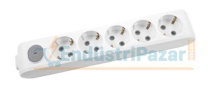 Beşli Priz Anahtarlı Topraklı Klemensli Çocuk Korumalı Multi-Let 90117500 VİKO