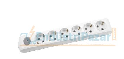 Altılı Priz Anahtarlı Topraklı Klemensli Çocuk Korumalı Multi-Let 90117600 VİKO