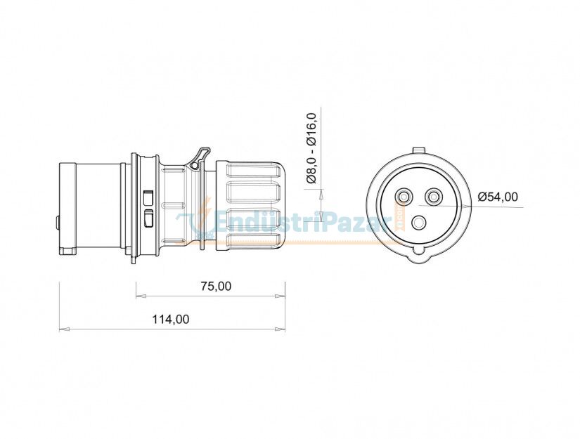 3*16A 110V Düz Fiş IP44 BC1-1303-2011 BEMİS