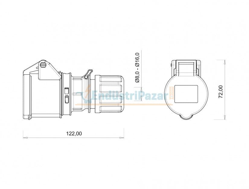 3*16A 110V Uzatma Priz IP44 BC1-1303-2312 BEMİS