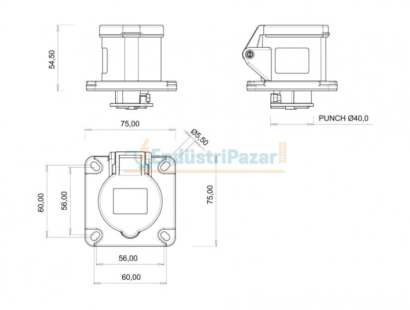 3*16A 110V Makine Priz IP44 BC1-1303-2413 BEMİS