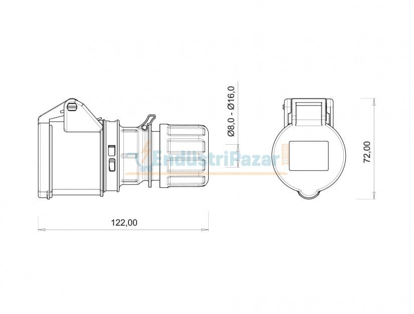 3*16A 220V Uzatma Priz IP44 BC1-1403-2312 BEMİS