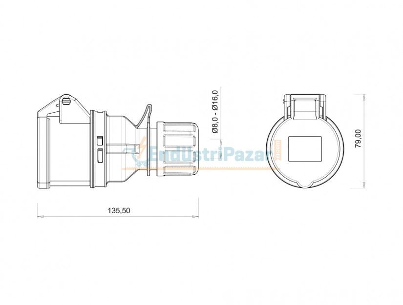4*16A 380V Uzatma Priz IP44 BC1-1504-2312 BEMİS