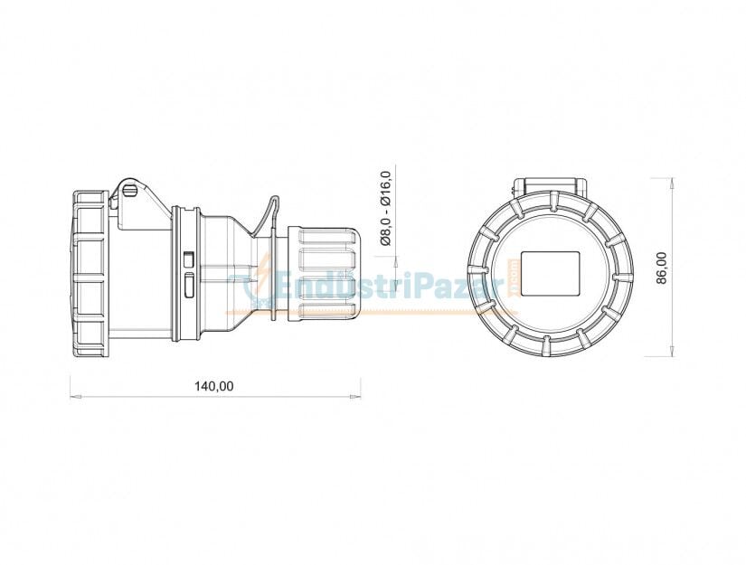 4*16A 380V Uzatma Priz IP67 BC1-1504-7312 BEMİS