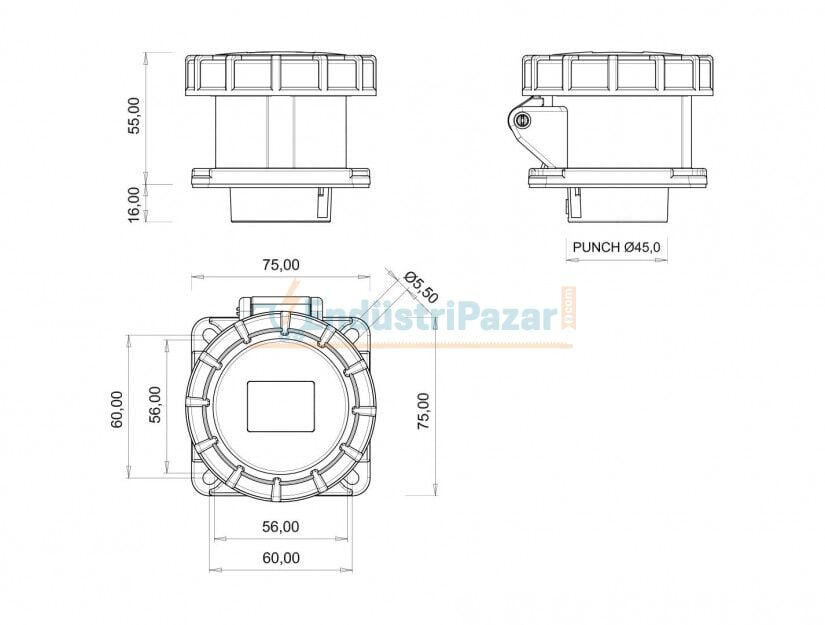 4*16A 380V Makine Priz IP67 BC1-1504-7413 BEMİS