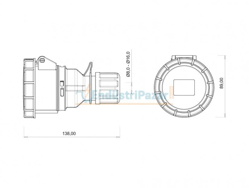 5*16A 380V Uzatma Priz IP67 BC1-1505-7312 BEMİS