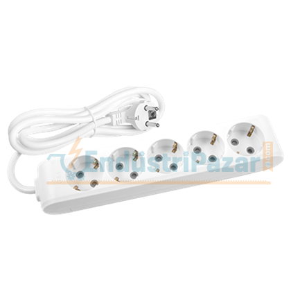 Beşli Priz Topraklı Çocuk Korumalı 1 Metre Kablolu Multi-Let 90113501 VİKO