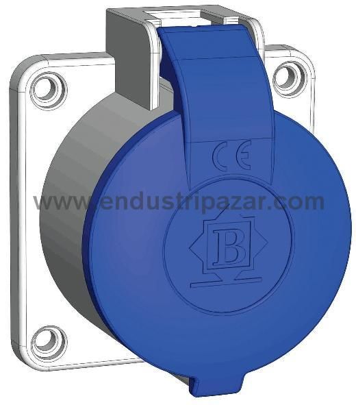 1*16A PLASTİK MONOFAZE MAKİNE PRİZİ IP44 BEMİS BP1-1402-2410