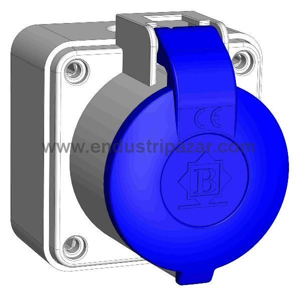 1*16A PLASTİK MONOFAZE DUVAR PRİZİ IP44 BEMİS BP1-1402-2510
