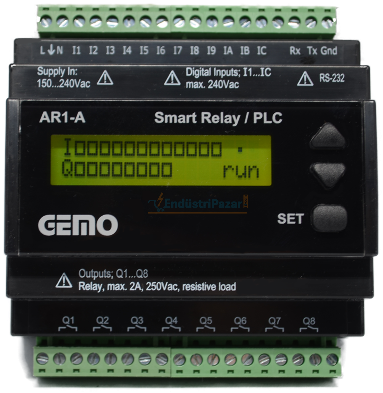 AR1-A-230VAC Ray Tipi ''Ladder Logic'' ile Programlanabilir PLC GEMO