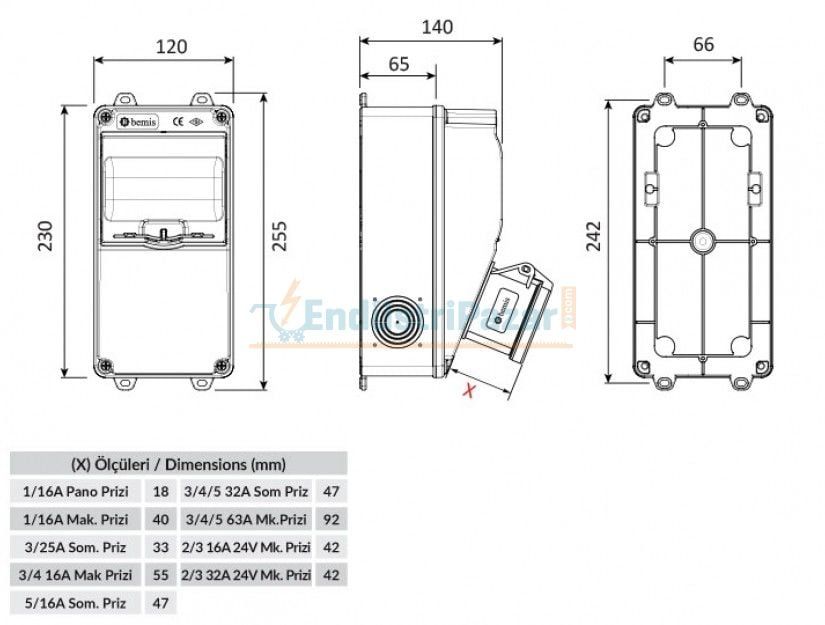 V Otomat Raylı 1 Klemensli IP44 BD1-2000-0000 BEMİS