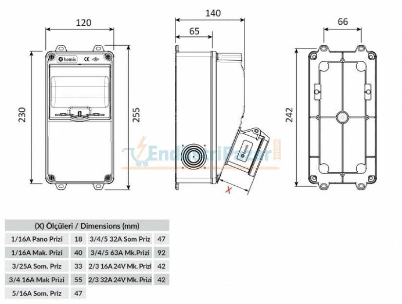 Delikli Boş Kombinasyon IP44 BD1-2101-0000 BEMİS