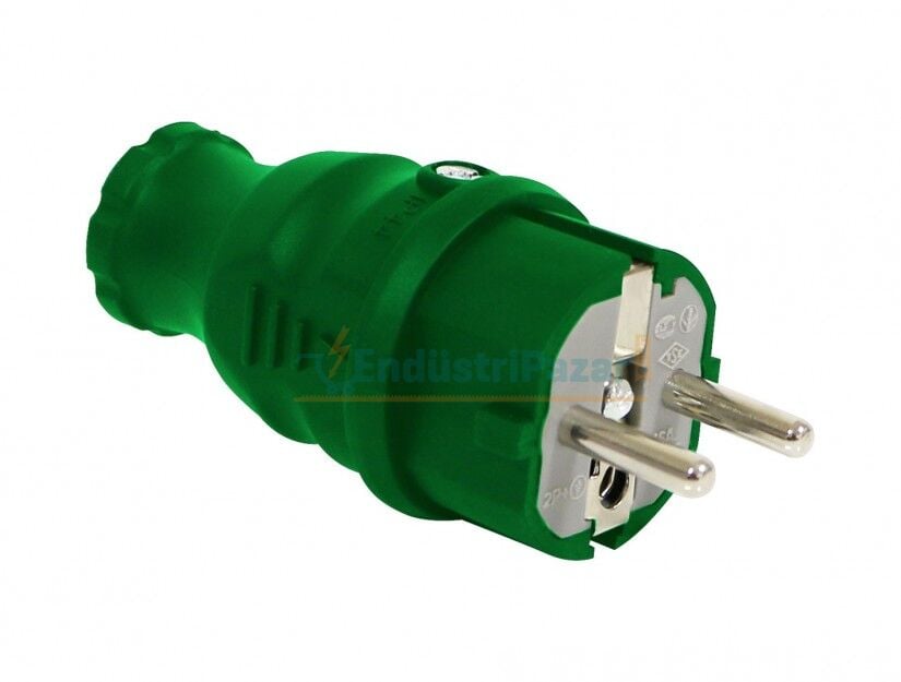 1*16A UPS Düz Fiş Yeşil BV1-1402-2031 BEMİS