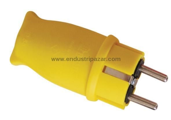 1*16A KAUÇUK MONOFAZE DÜZ UPS FİŞ SARI IP44 BEMİS BV3-1402-2031