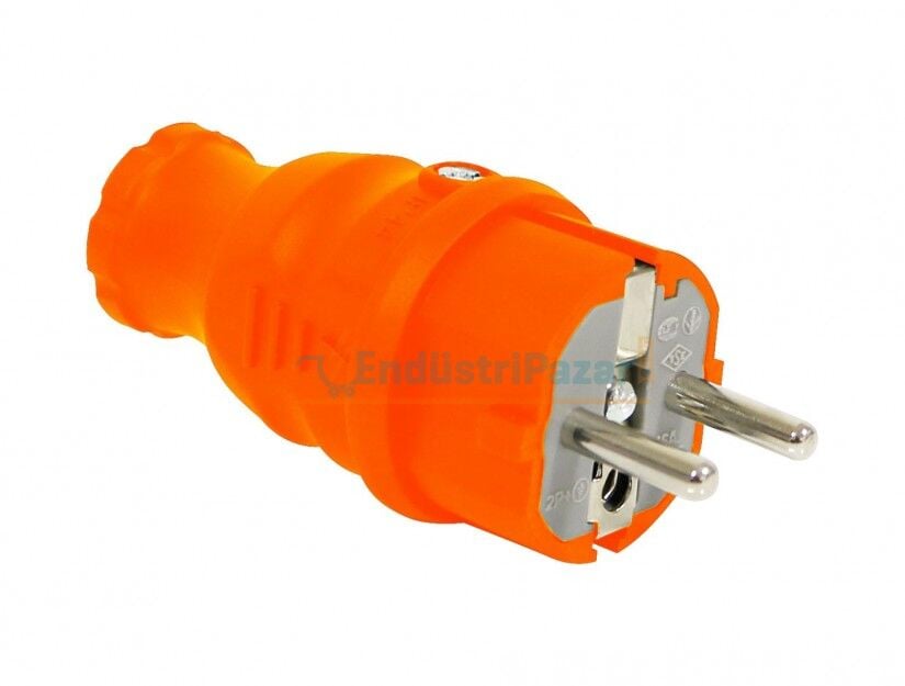 1*16A UPS Düz Fiş Turuncu BV4-1402-2031 BEMİS