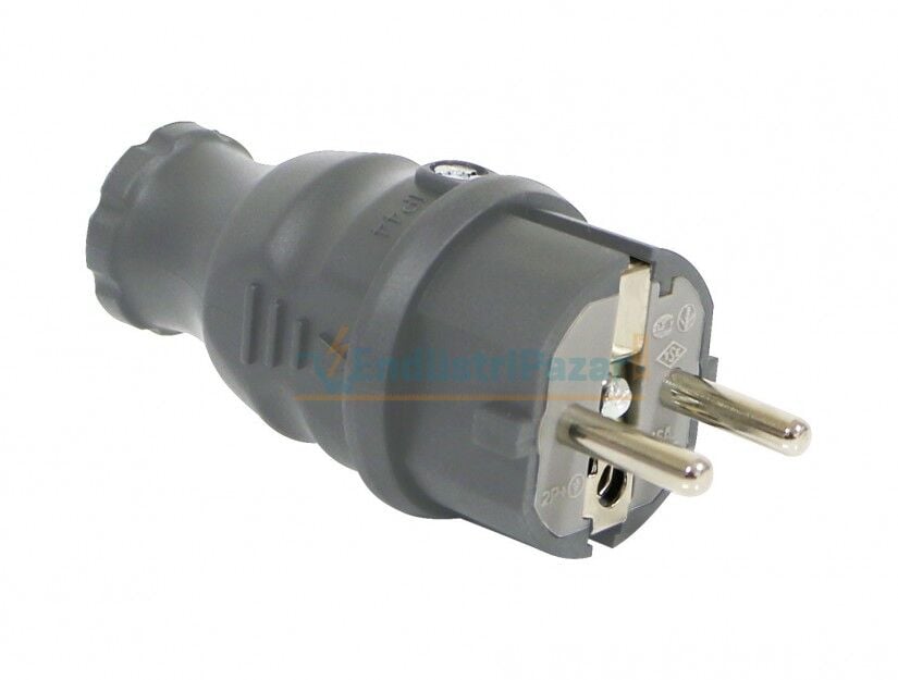 1*16A UPS Düz Fiş Gri BV5-1402-2031 BEMİS