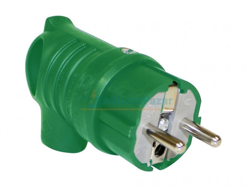 1*16A UPS Kulplu Eğik Fiş Yeşil BV1-1402-2041 BEMİS