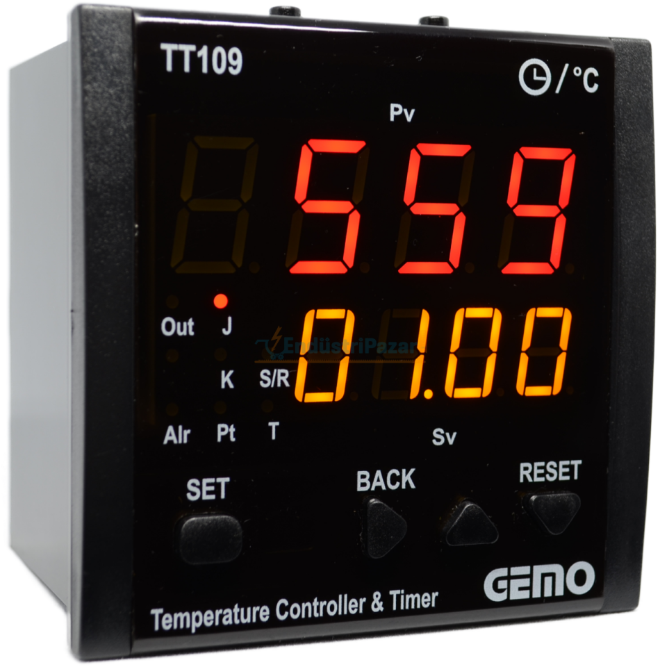 TT109A-230VAC-R-S Dahili Zaman Röleli ''Auto-tune PID'' Sıcaklık Kontrol Cihazı GEMO