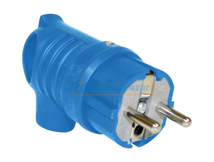 1*16A UPS Kulplu Eğik Fiş Mavi BV2-1402-2041 BEMİS