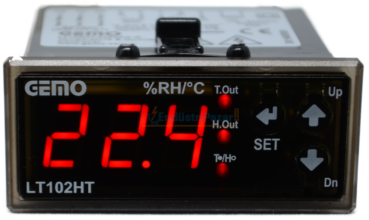 LT102HT-230VAC-R On/Off Sıcaklık ve Nem Kontrol Cihazı (GM-HT-01 Sensör Girişli) GEMO
