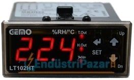 LT102HT-230VAC-R ON/OFF SICAKLIK VE NEM KONTROL CİHAZI (GM-HT-01 SENSÖR GİRİŞLİ) GEMO