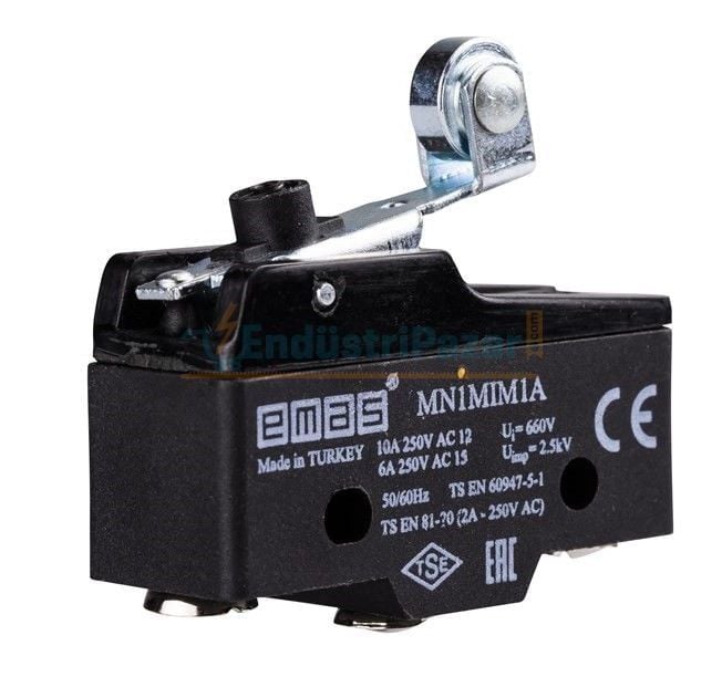 MN1MİM1A Kısa Kollu Metal Makaralı Basma Düğmesi Ayarlanabilir Mini Siviç EMAS