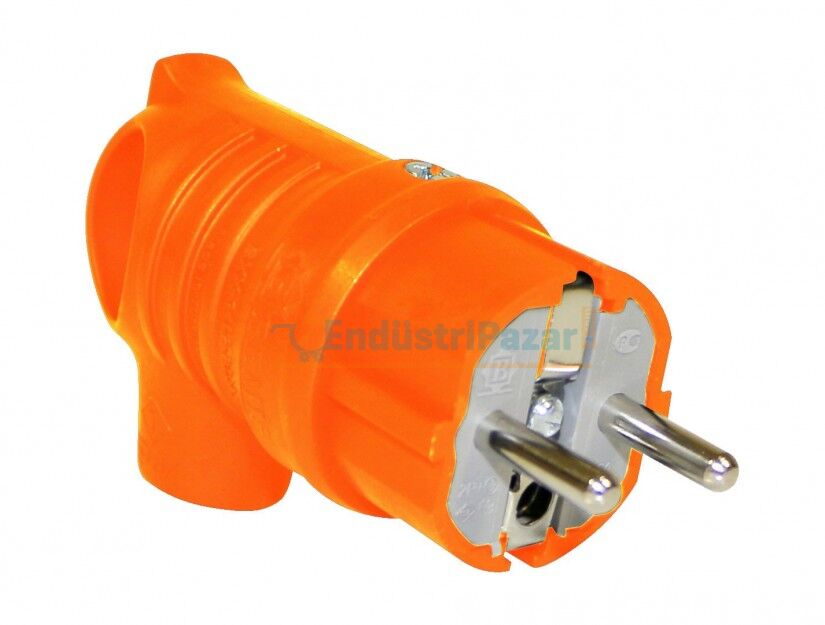 1*16A UPS Kulplu Eğik Fiş Turuncu BV4-1402-2041 BEMİS