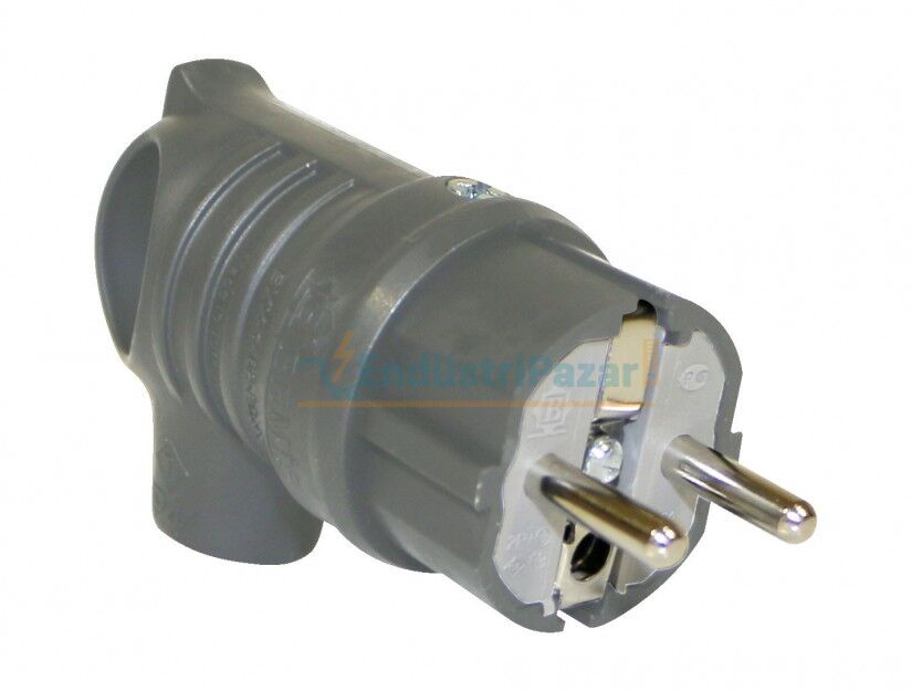 1*16A UPS Kulplu Eğik Fiş Gri BV5-1402-2041 BEMİS