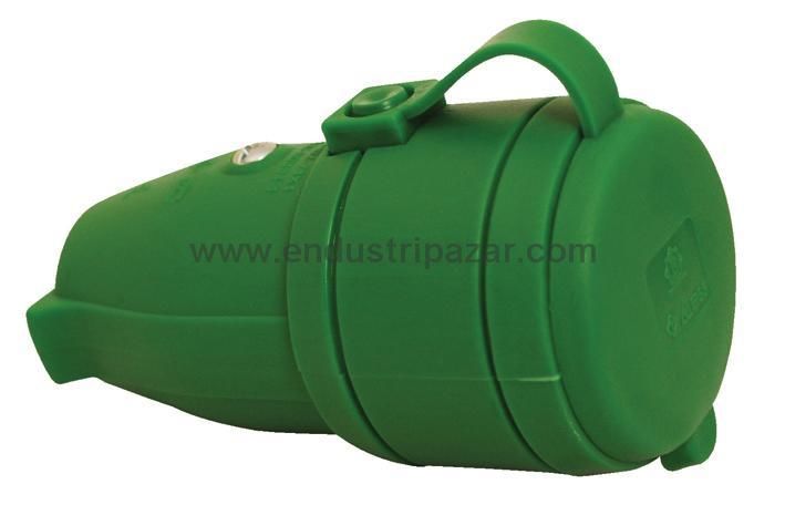 1*16A KAUÇUK MONOFAZE UZATMA PRİZİ YEŞİL IP44 BEMİS BV1-1402-2311