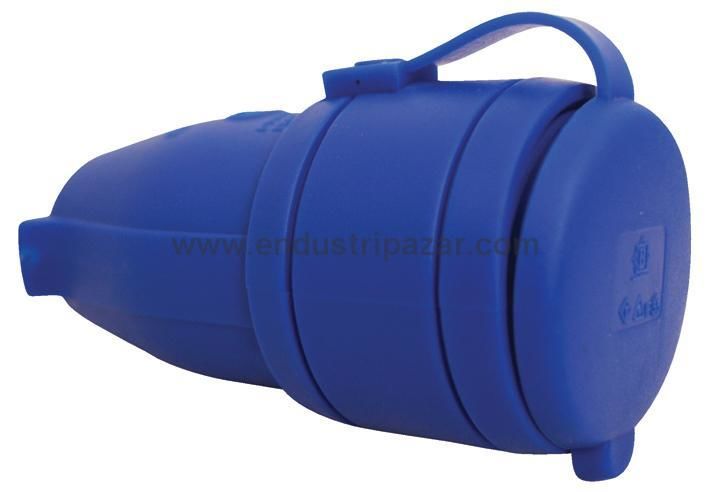 1*16A KAUÇUK MONOFAZE UZATMA PRİZİ MAVİ IP44 BEMİS BV2-1402-2311