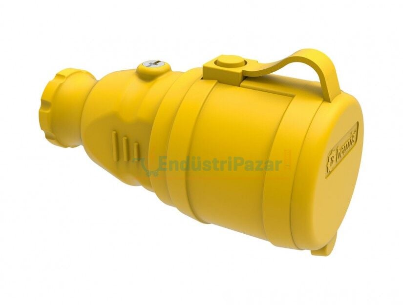 1*16A Kauçuk Monofaze Uzatma Prizi Sarı IP44 BV3-1402-2311 BEMİS