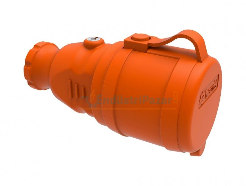 1*16A Kauçuk Monofaze Uzatma Prizi Turuncu IP44 BV4-1402-2311 BEMİS