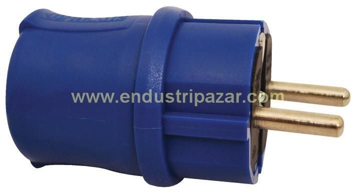1*16A POLYAMİD 6 MONOFAZE DÜZ FİŞ MAVİ IP44 BEMİS BY2-1402-2011