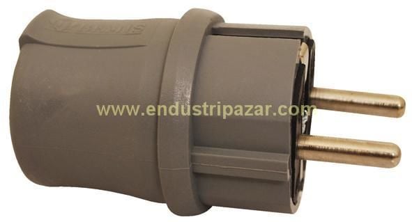 1*16A POLYAMİD 6 MONOFAZE DÜZ UPS FİŞ GRİ IP44 BEMİS BY5-1402-2031