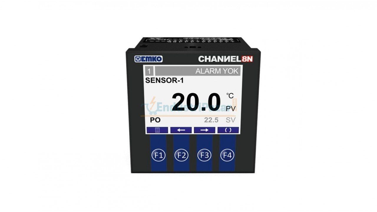 8 Kanal Sıcaklık Tarayıcı Channel8-N EMKO 230Vac 50/60Hz - USB + RS-485 + RS-232 ModBus RTU Haberleşme