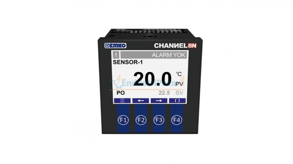 8 Kanal Sıcaklık Tarayıcı Channel8-N EMKO 230Vac 50/60Hz - USB + RS-485 + RS-232 ModBus RTU Haberleşme