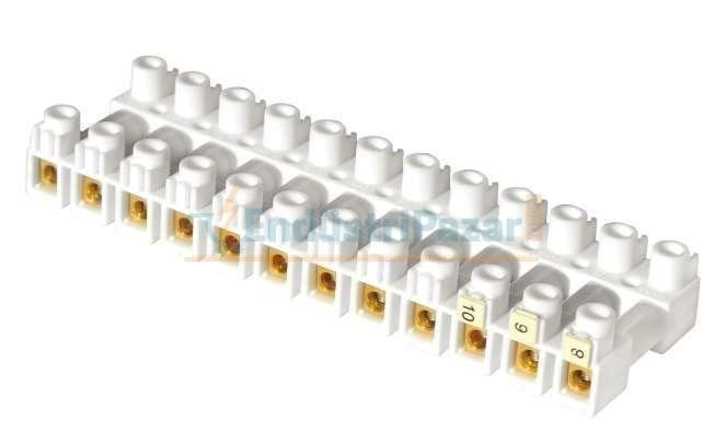 NO: 1-12 2,5-4mm2 12` Lİ ERKEK DİŞİ GEÇMELİ KİLİTLİ SOKET KLEMENS BEYAZ 1070153 ONKA-5060