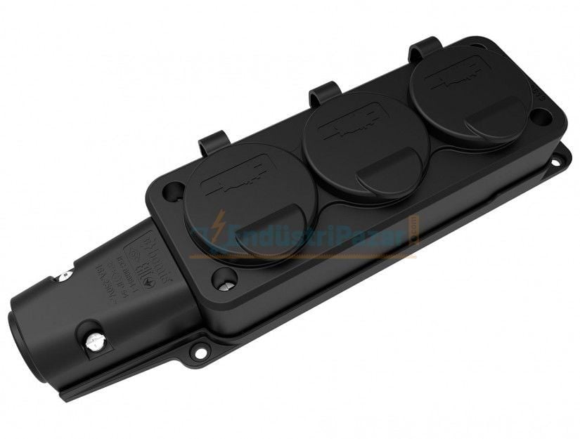 1*16A Kauçuk Monofaze Üçlü Grup Priz IP54 BK1-1402-3613 BEMİS